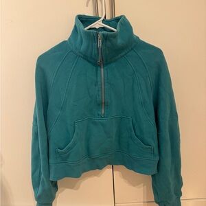 Vuori Teal Cowl Neck Sweater